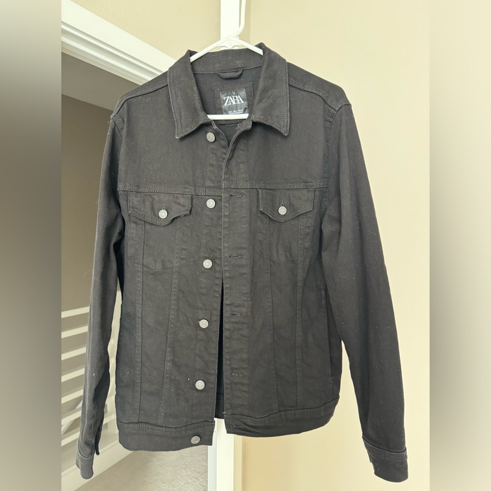 Zara Black Denim Jacket Men’s Size Large